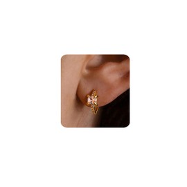 MUMREUES Gold Earrings for Women Trendy 14K Gold Plated Hoop Earrings Small Hoop Huggie Earrings Cubic zirconia Cute Simple Minimalist Dainty Hypoallergenic Jewelry Gifts for Her