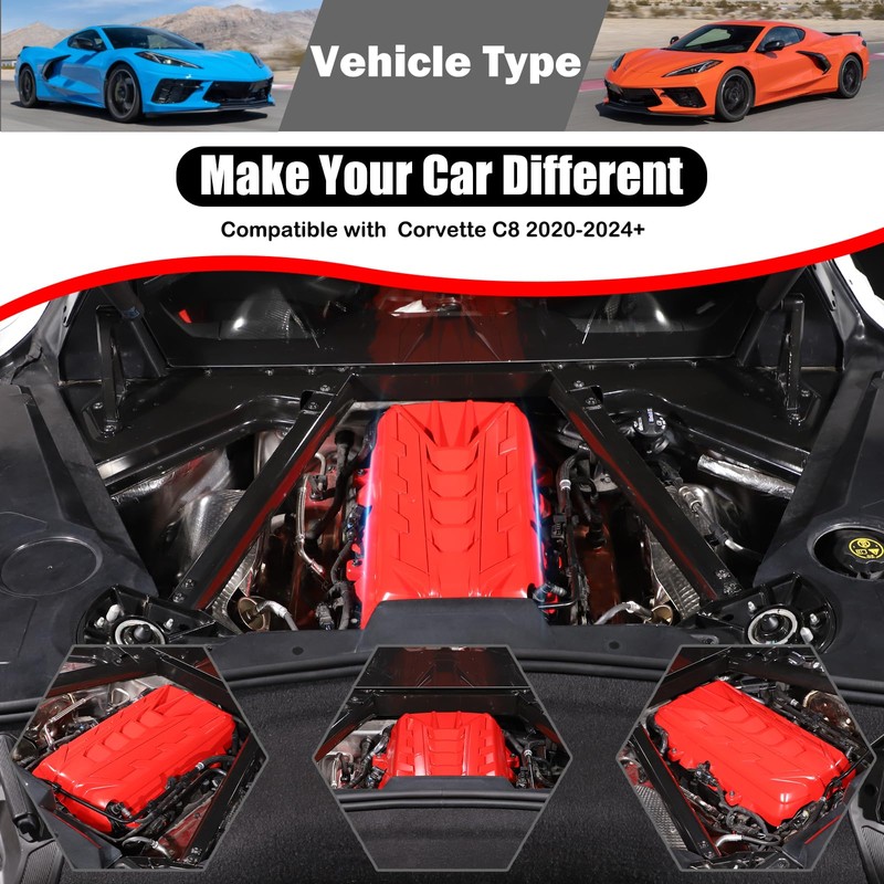 Suetlcoity for Corvette C8 Engine Cover Trim Compatible with Corvette