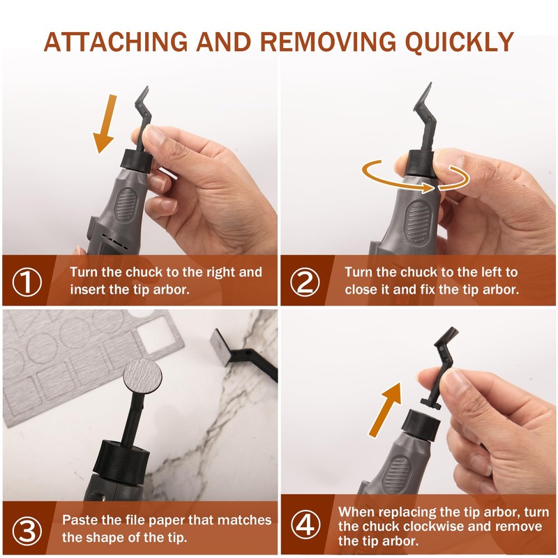 Cordless Pen Sander, Variable Speed and USB Charging with LED