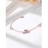 KINGWHYTE Flamingo Bracelet for Women 925 Sterling Silver Rose Gold