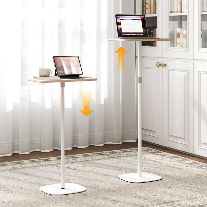 tonchean Portable Standing Desk, Adjustable Height 18’‘-47’’ Mini Floor Desk,