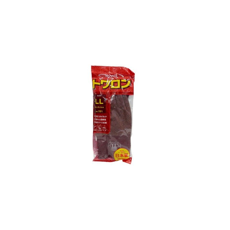 TOWA Twaron Natural Rubber Gloves, Brown, No.151, LL, 5 Pairs