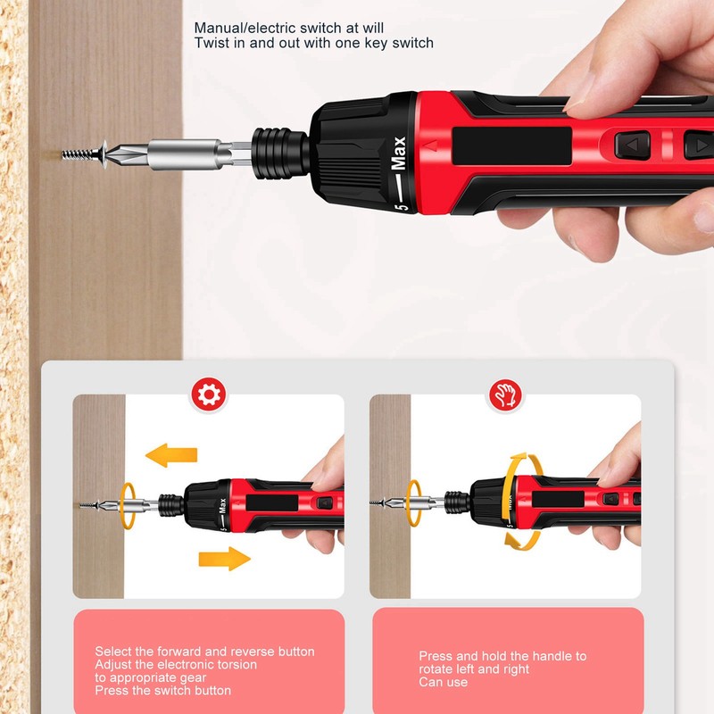 Electric Screwdriver Kit Large Torsion Rechargeable Multifunctional Mini Screw Driver