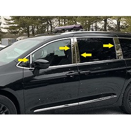 QAA is Compatible with 2017-2021 Chrysler Pacifica 8 Piece Stainless Steel Pillar Post Trim PP57752