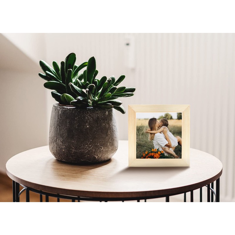 LEKAIYA 5x5 Picture Frames Set of 2, Square Natural Wood
