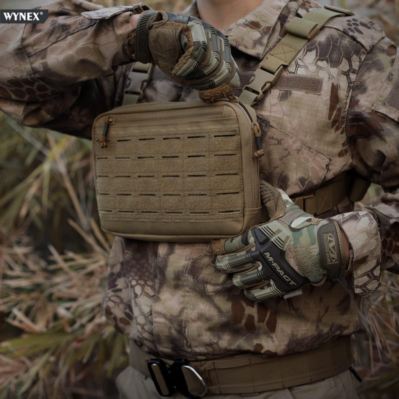 WYNEX Laser Cut Design Tactical Chest Bag, Molle Chest Bag,
