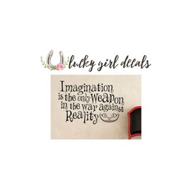 Lucky Girl Decals Vinyl Wall Decor XL Alice in Wonderland Inspired Imagination is The Only Weapon in The War Against Reality Cheshire Cat 21 inches high by 32 inches Wide