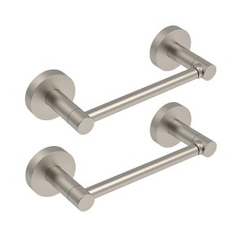 BATH EQUIPMENT FIXSEN Toilet Paper Holder Brushed Nickel Bathroom Double Post Pivoting Tissue Roll Holder Stainless Steel and Zinc Alloy Wall Mount Detachable (Brushed Nickel 2PC)
