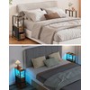 TUTOTAK Small Narrow End Tables, LED Side Tables with 2