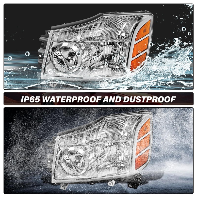 Bingbingmotor Headlight Assembly Compatible with 2004-2015 Nissan Titan / 2005-2007