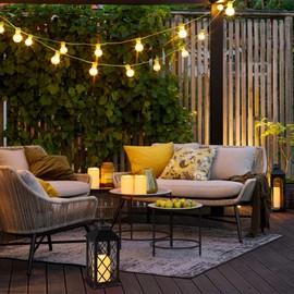 Yakpo 4" x 6" Waterproof Outdoor Candles with Timer Battery Operated, Large Outdoor LED Candles with Timer, Plastic Electric Flickering Flameless Pillar Candle for Lantern, Garden Decorations, 2 Pack