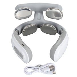 Electric Pulse Heating Neck Massager with 4D Floating Heads 3 Modes 16 Levels Intelligent TENS Cordless Neck Massager