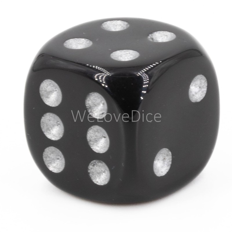 W6 Cube (16 mm) in Black/Silver Dots - Made in