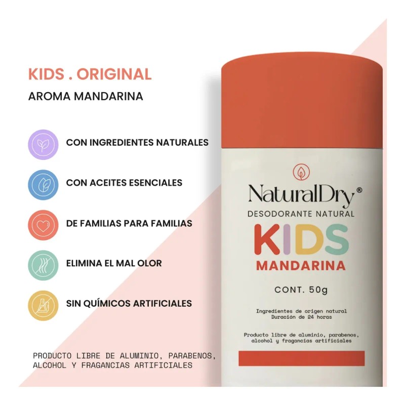 4 Desodorante Familiar Papá, Mamá, Hijos Naturaldry