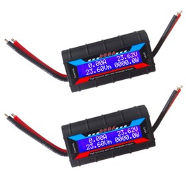 Proshopping 2Pcs 200A RC Watt Meter, DC 0-60V High Precision Power Analyzer, Volt Amp Watt Checker with Digital LCD Screen for Voltage/Current/Power/Charge/Energy Measurement