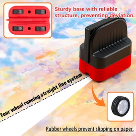 LIZAAL 2-Pack Wrapping Paper Cutter with Wheels | Precise and Easy Gift Wrap Cutter for Birthday and Christmas, Fits Various Rolls and Papers, Includes 2 Replaceable Blades (Black & Red)