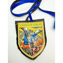St. Michael Woven Cloth Scapular - Blue Shield