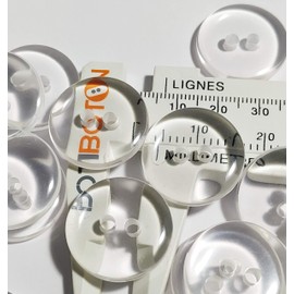 50 Clear Buttons - Reversible - Crafts - Sewing (6 Sizes Available) - Made and Shipped from Spain