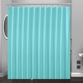 Eazzier Bath Aqua Blue Plastic Shower Curtain Or Liner, 72x72 Inch Lightweight Teal Blue Plastic Bathroom Shower Showroom Inner Curtain with Rustproof Metal Grommet Holes and Weighted Magnets