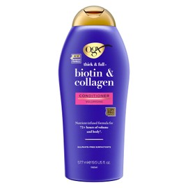 OGX, Acondicionador Biotin Collagen, Ideal para Cabello Fino o Delgado, Renueva y Da Volumen, con Provitamina B7, 577ML