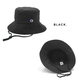 Champion Hat with String, Women's Bucket Hat, Deep, Long Brim, Men's, Chin Strap, Cord, Bucket Hat, Stylish, Brand, Solid, UV Protection, UV Rays, Sun Protection, Sunshade, Face-Slimming Effect