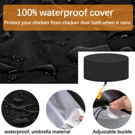Adjustable Chicken Dust Bath Tub, Chicken Dust Bath Container 25'' Bottomless Design PE Material Suitable for Chickens, Ducks, Turkeys, Quails, for Farms, Chicken Coops (Khaki-with waterproof cover)