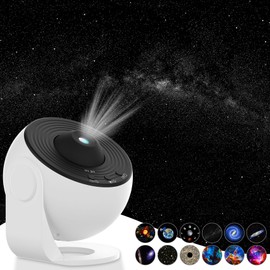 Elec3 Star Projector, Planetarium Projector for Bedroom Ultra Clear Galaxy Night Light with 4K Replaceable 12 Galaxy Discs 360 Degree Rotation Real Sky Light for Kids Room Birthday Valentines Gift