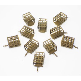 FLADEN Fishing - 10 x Wire Cage Swim FEEDERS Choose your Style - Round, Square & Hexagon - (20g or 25g Weighted) (10 x Square Cage 20g) [37-3024X]