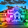 T-SUN Solar Spotlights, Color Changing 7 LED Waterproof Solar Garden