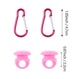 Vagocom Vagocom 2Pcs Hooks Set Charms Accessories for Bogg Bags and Simply Southern Bag - Insert Hook Holder with Small Key Chain Clip for Small & Large Beach Tote - Multiple Color Options(Pink)
