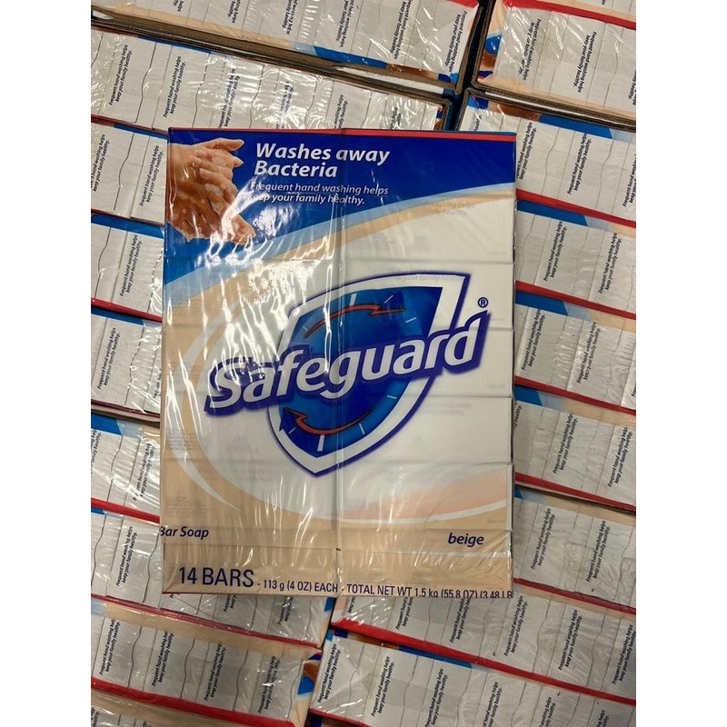 Safeguard 14 bars 4 ounce (113 gram) each beige washes