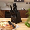 hecef 15PCS Black Knife Block Set with Built-in Sharpener –