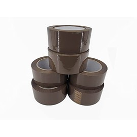 Boxellence 2 Inch x 110 Yards Premium Brown Carton Sealing Industrial Heavy Duty Noiseless Packing Tape [Pack of 6 Rolls]