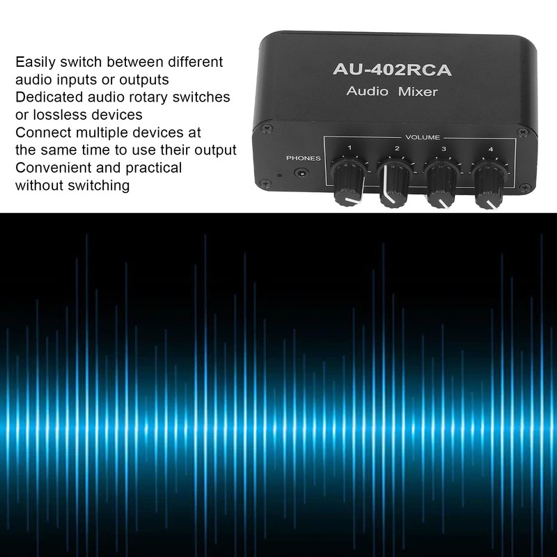 Bidirectional Audio Switcher 4 Way Stereo L R Sound Channel