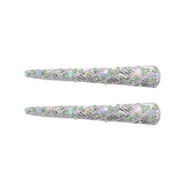 Zac's Alter Ego Pair of Coloured Diamante Stone Gated Design Long Beak/Concord Hair Clips
