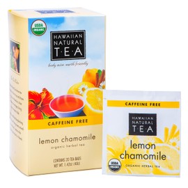 Organic Lemon Chamomile Tea - Caffeine Free Herbal Tea - Supports a Good Night’s Sleep, Calming, Relaxing for Bedtime, Anxiety & Stress, 20 Bags