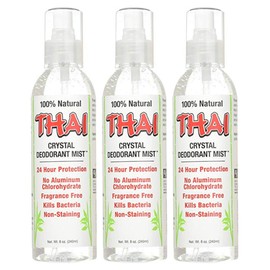 Thai Deodorant Stone Crystal Mist Natural Deodorant Spray 8 oz. Bundle (Pack Of 3)
