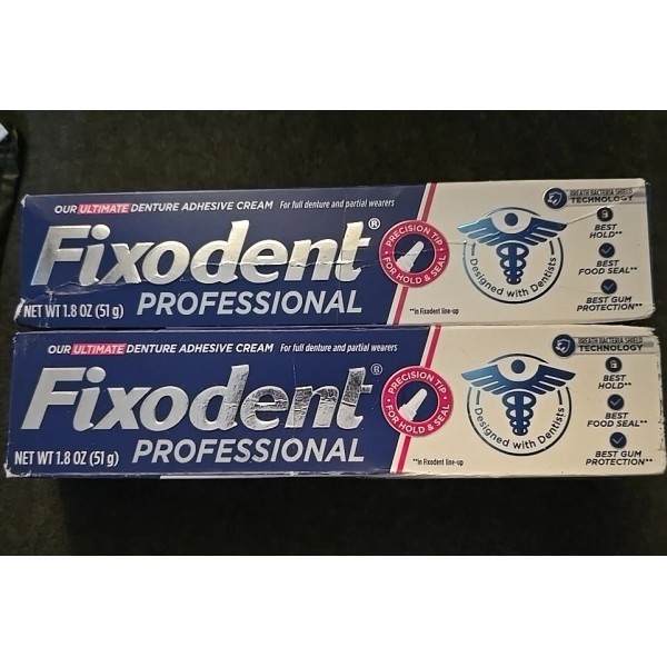 Fixodent 2 Pc Fixodent PROFESSIONAL Denture CREAM 1.8oz (MO2)