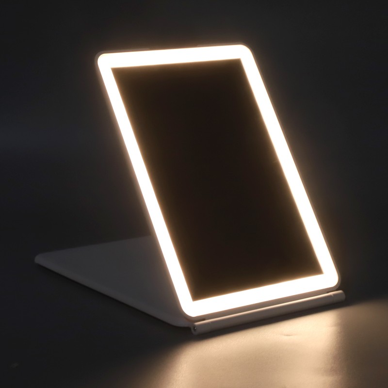 LED Makeup Mirror 3X Magnifying Lighted Compact Rechargeable Portable for