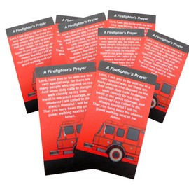 Westmon Works Firefighters Holy Card Bulk Pack Fireman Prayers Double Sided Cards with Firetruck and FD Department Badge Graphics Made in the USA, Set of 10