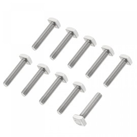 uxcell Square Head Bolt, 10pcs M5x20mm Fully Thread 304 Stainless Steel Grade C Square Machine Screws