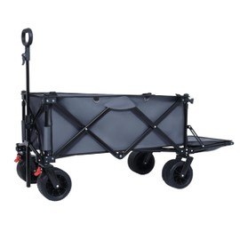 Heavy Duty Foldable Wagon with Extended Tailgate - 400LBS Capacity, All-Terrain Wheels, Extra Long Extender for Beach, Camping, Shopping