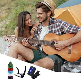 Guitar Accessories Kit | Guitar Capo Picks Set - Robust Construction Guitar Practice Tool for Electric Guitars, Acoustic Guitars, Classical Guitars, Ukuleles