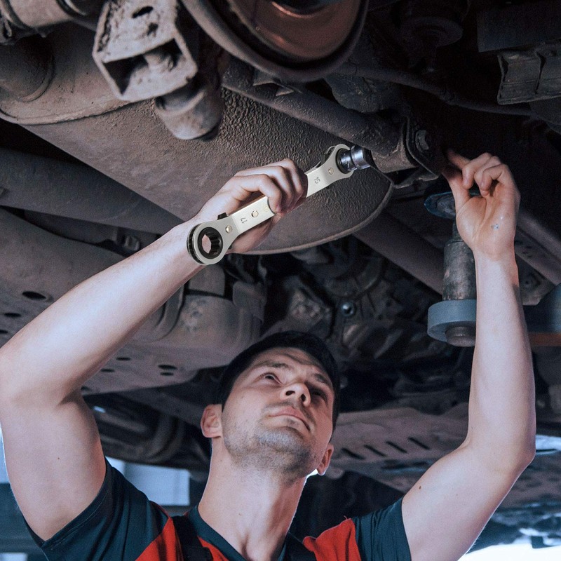 DURATECH 10-Piece Reversible Ratcheting Wrench Set, Offset Double Box End