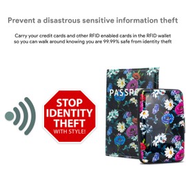 Miami CarryOn RFID Protected Wallet and Passport Cover Set (Floral Garden)