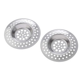 WENKO Abfluss-Sieb Edelstahl 2er Set rostfrei, 7 x 7 cm, Glänzend