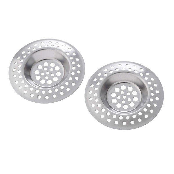 WENKO Abfluss-Sieb Edelstahl 2er Set rostfrei, 7 x 7 cm,