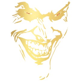 Joker Sticker 10 x 7 cm Why so serious Lettering Saying Vehicle Decor Film for Car Bus Caravan, Car Accessories, Car Sticker Clown (Gold Metallic, K059 Joker)
