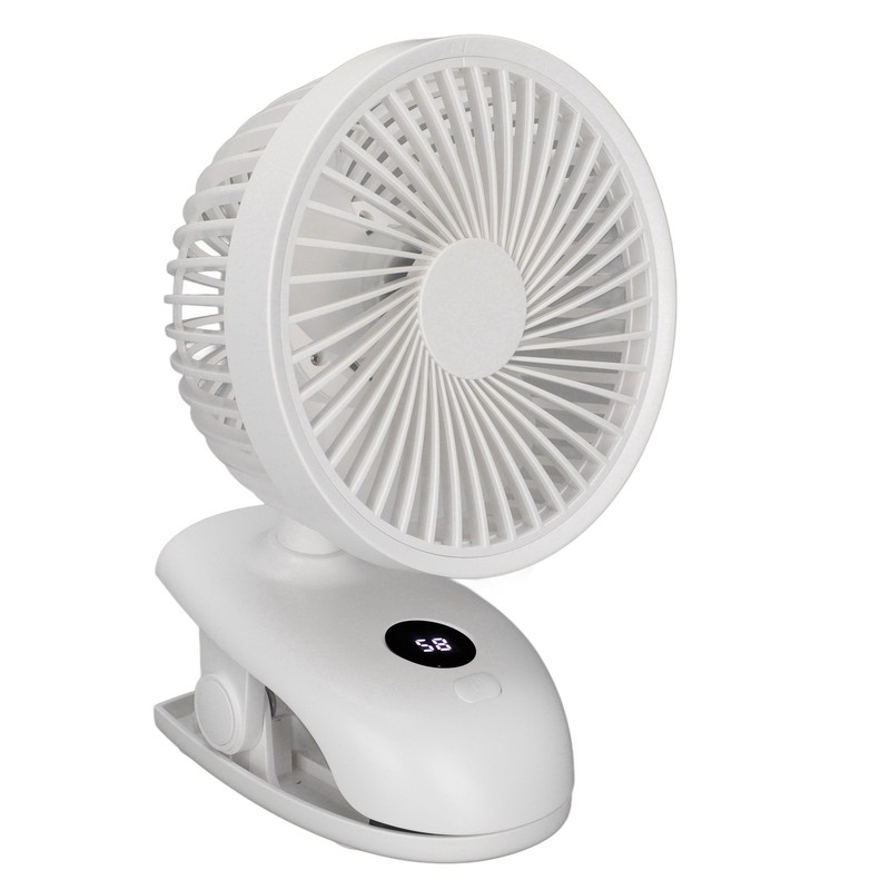 USB Desk Clip On Fan Intelligent Digital Display 3 Blades