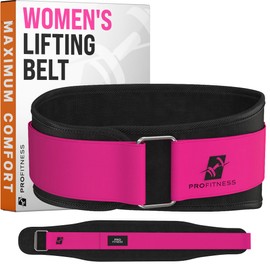 Womens Lifting Belt and Weight Belt for lunges - Womens Weightlifting Belt for Squat - Weightlifting Belt for Women with Weight Belt for Women - Gym Belt Woman (Black/Pink, Medium)